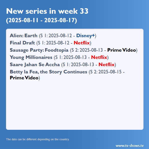 Neue Serien 2025 KW 33
